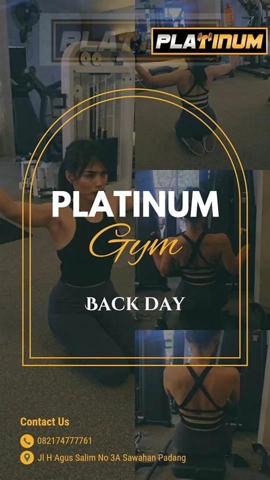 Latihan strength back day di Platinum Gym Padang.